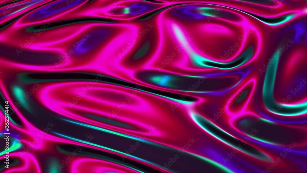Poster computer generated realistic background of weaving iridescent fabric, 3d rendering background
