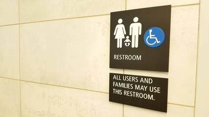 Signage for Family restroom in public area