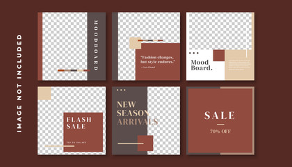 Fashion sale for social media feed template. Social media template vector illustration. Promotion banner template