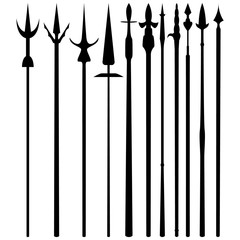 A set of eleven different types of medieval copies. Illustration for various purposes of icons, brochures, banners, logos.