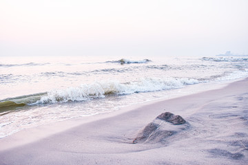 Pull down sand pile on the beach. This picture is in disappointment feeling.