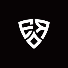 Fototapeta premium ER monogram logo with modern shield style design template