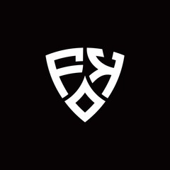 FK monogram logo with modern shield style design template