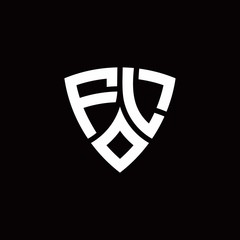 Naklejka premium FL monogram logo with modern shield style design template