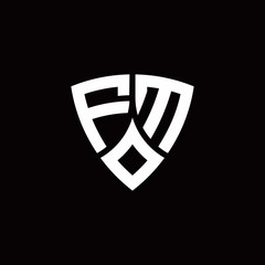 Naklejka premium FM monogram logo with modern shield style design template