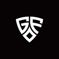 GF monogram logo with modern shield style design template