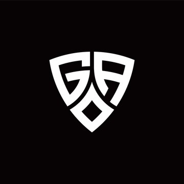 GA monogram logo with modern shield style design template