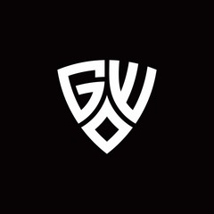 GW monogram logo with modern shield style design template