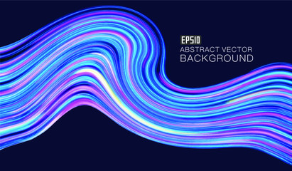 Candy colored glowing ribbons, smooth curves abstract texture background.