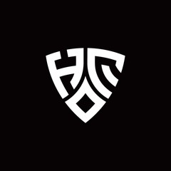 HQ monogram logo with modern shield style design template