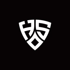 HS monogram logo with modern shield style design template