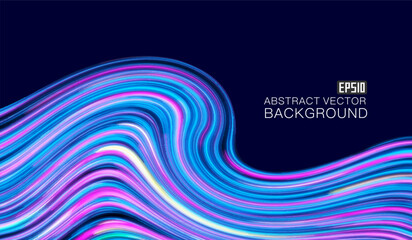 Candy colored glowing ribbons, smooth curves abstract texture background.