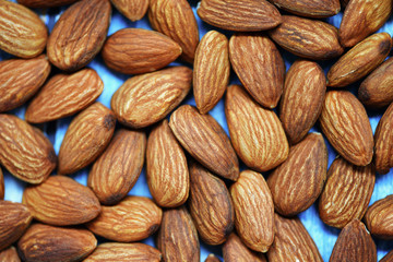 Almonds texture background / Roasted almond nut