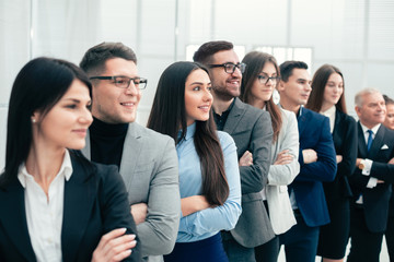 group of diverse business people standing togethe