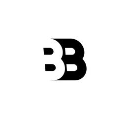 Initial letters Logo black positive/negative space BB