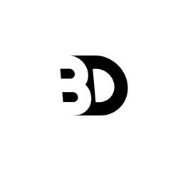 Initial letters Logo black positive/negative space BD