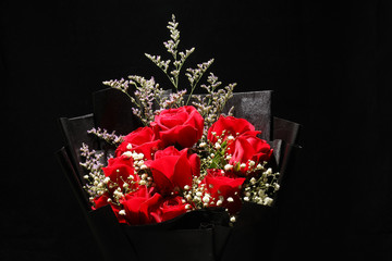 Romance  Red Rose Blooming Flower for Valentine Lover 