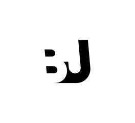 Initial letters Logo black positive/negative space BJ