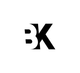 Initial letters Logo black positive/negative space BK