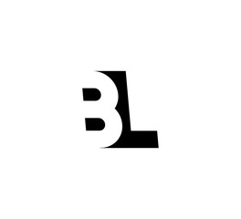 Initial letters Logo black positive/negative space BL