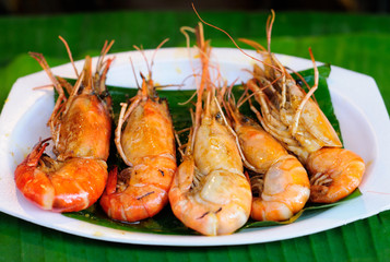 Fried Shrimps on a Tray