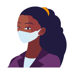 industrial worker woman wearing face mask