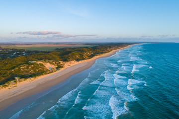 Venus Bay beach at sunset - aerial view