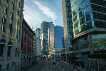 Vancouver city, the buildings, and the streets of the city. A pic of the city of Vancouver, a beautiful landmark.