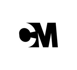 Initial letters Logo black positive/negative space CM