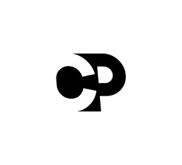 Initial letters Logo black positive/negative space CP