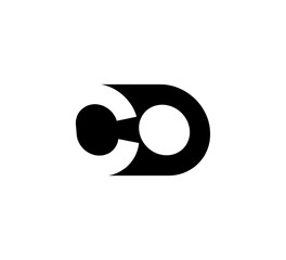Initial letters Logo black positive/negative space CO