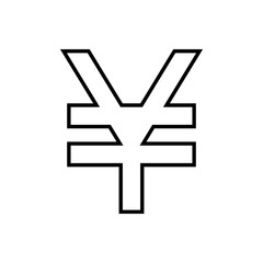 Obraz premium Yen outline icon. Symbol, logo illustration for mobile concept and web design.