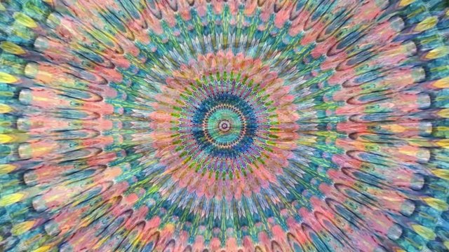 Beautiful Original Art therapy moving Mandala. Seamless loop psychotherapy. Geometric patterns to find or restore a sense of healthy mental balance. For yoga specialist, astrology, art therapist.