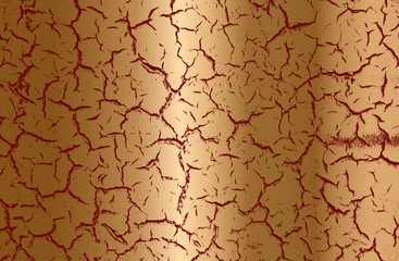 Distressed overlay texture of golden cracked concrete