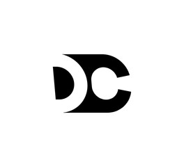 Initial letters Logo black positive/negative space DC