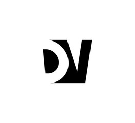 Initial letters Logo black positive/negative space DV