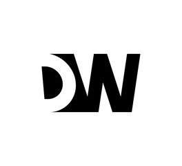 Initial letters Logo black positive/negative space DW