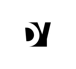 Obraz premium Initial letters Logo black positive/negative space DY