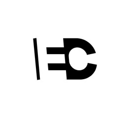 Initial letters Logo black positive/negative space EC