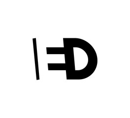Initial letters Logo black positive/negative space ED
