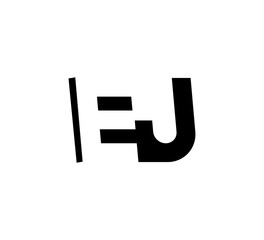 Initial letters Logo black positive/negative space EJ