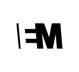 Initial letters Logo black positive/negative space EM