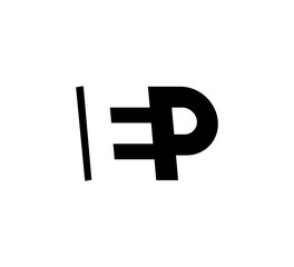 Initial letters Logo black positive/negative space EP
