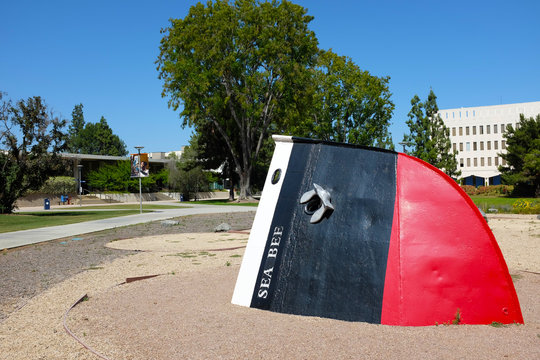 FULLERTON CALIFORNIA - 22 MAY 2020: Sea Bee Sculpture On The Campus Of California State University Fullerton, CSUF.