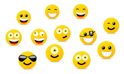 Smile icons set vector illustration