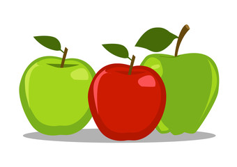 red and green apple vector illustration