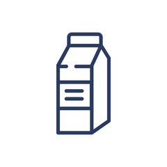 Pack of milk thin line icon. Drink, beverage, dairy isolated outline sign. Products and allergens concept. Vector illustration symbol element for web design and apps