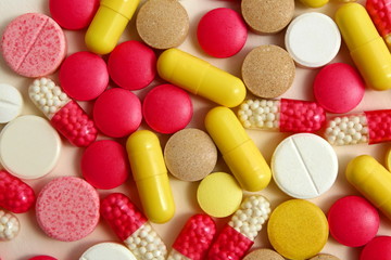 Texture a bunch of tablets of different shapes and sizes