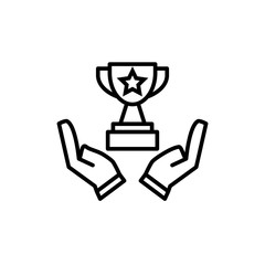 Trophy icon design logo vector template illustration