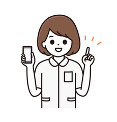 看護師 スマートフォン イラスト